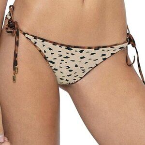 PilyQ Swim Reversible Tie Bikini Bottom WLH-213F Brown Beige Size Large